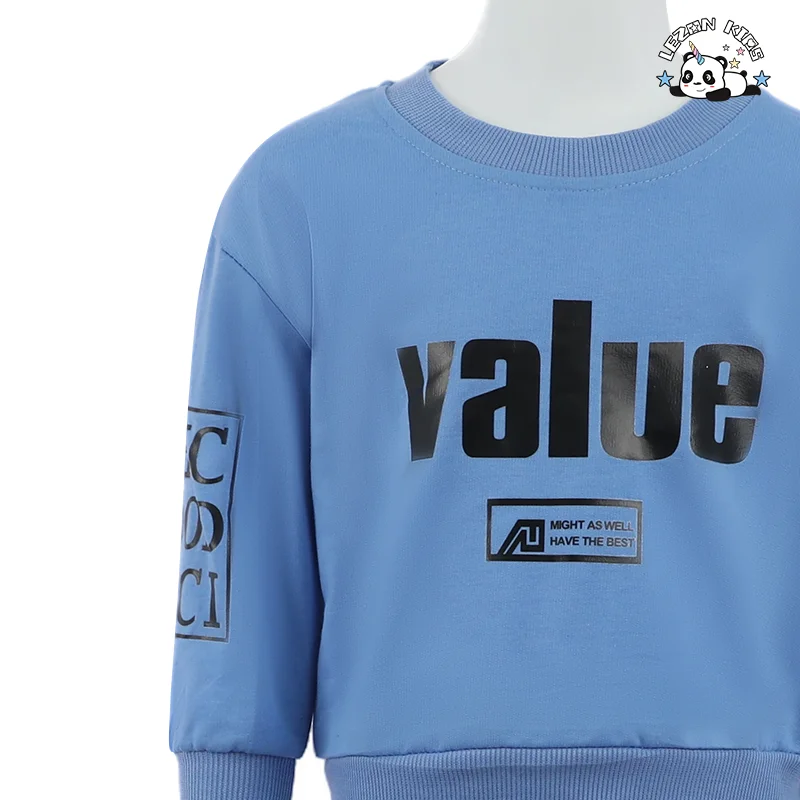 LEZONKIDS - Children's Sports Suit Spring, Autumn and Winter Boys' Full-sleeved T-shirt Pants 2-piece Cotton Suit Children's Clothing Suit